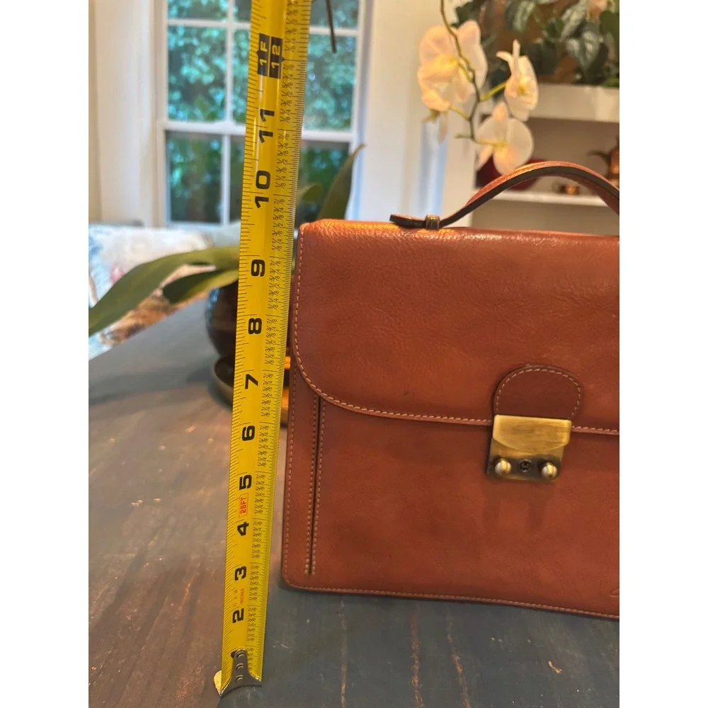 Gerard Henon Paris Brown Leather Briefcase Made in France Document Bag
